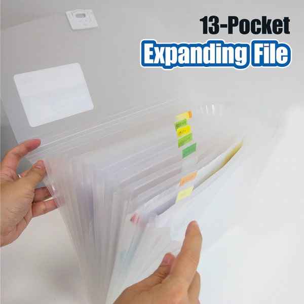 Expanding File Letter Size Translucent Poly 13-Pocket
