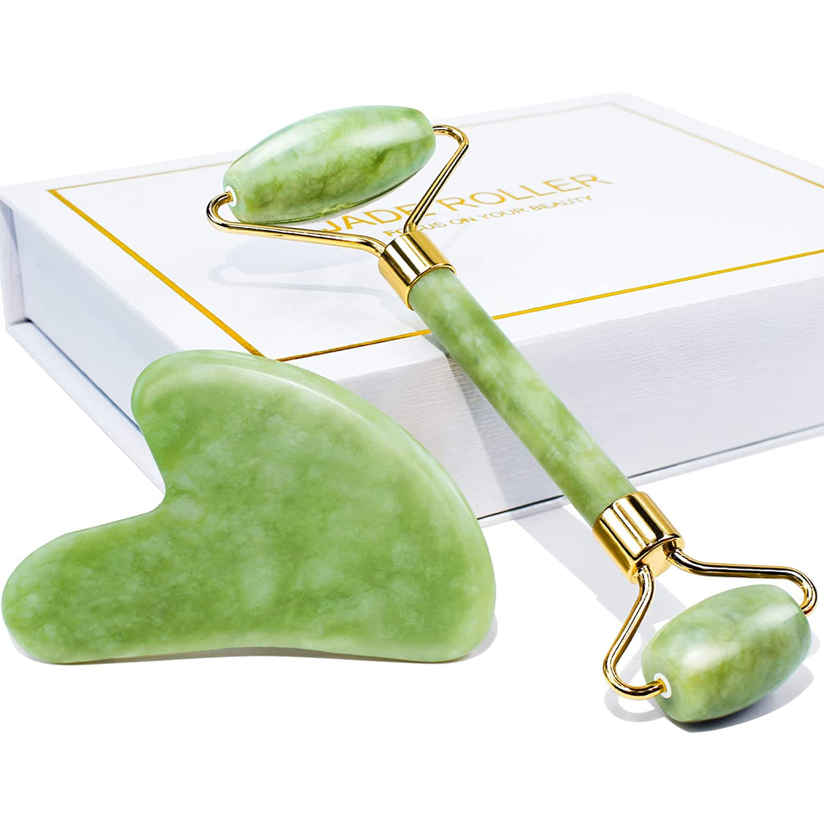 Jade Facial Roller Set | Gorgeousgardenskin