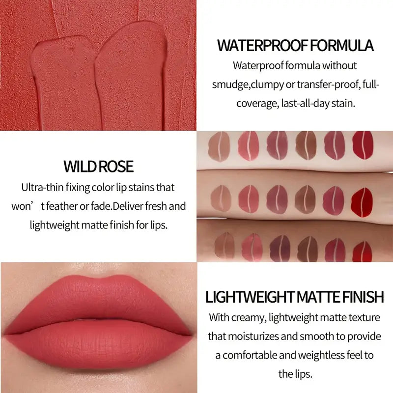 6 Colors Dual Wear Liquid Lipstick | Gorgeousgardenskin