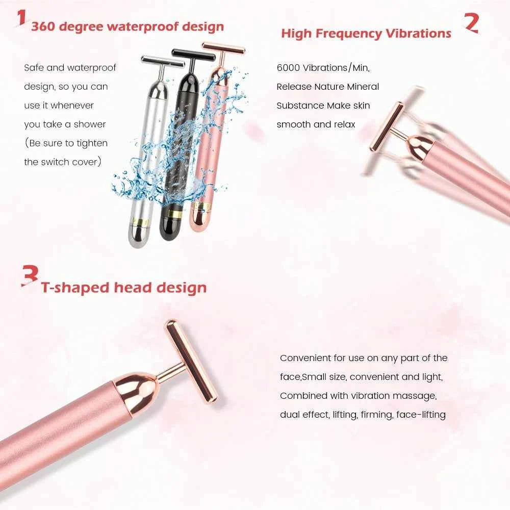 Revitalize Your Skin with the Golden Vibe Facial Massager Bar
